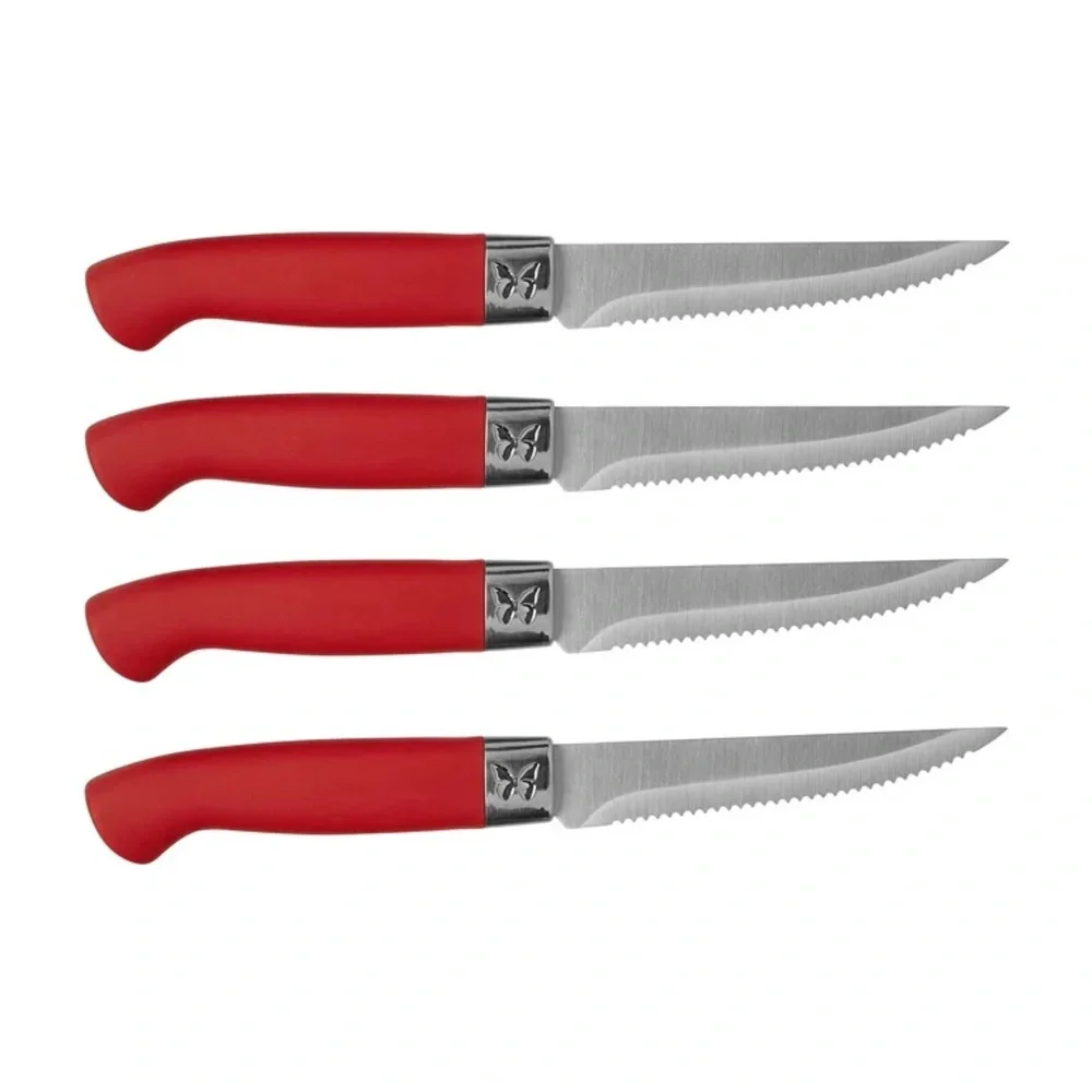 The Pioneer Woman Sweet Rose 11-Piece Stainless Steel Knife Block Set, Red NEW